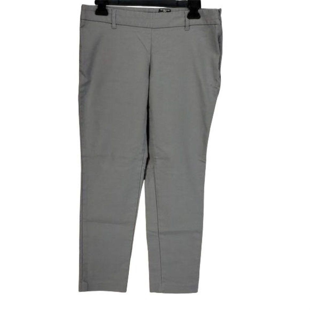 Willi Smith Grey Side Zip Ankle Pants Size 6‎ Cotton Blend Stretch Slim Leg